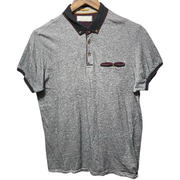 Cactus Other - gray blue cactus man short sleeve formal casual front pocket work polo shirt